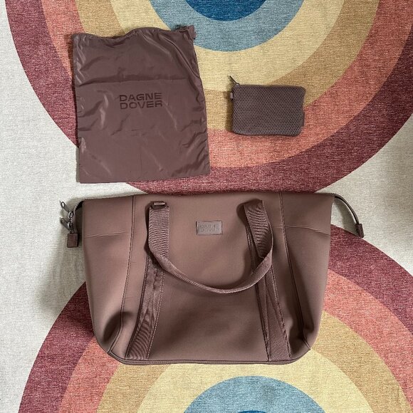 Dagne Dover Handbags - Dagne Dover Landon Neoprene Carryall Bag in Dune Color - Size Large